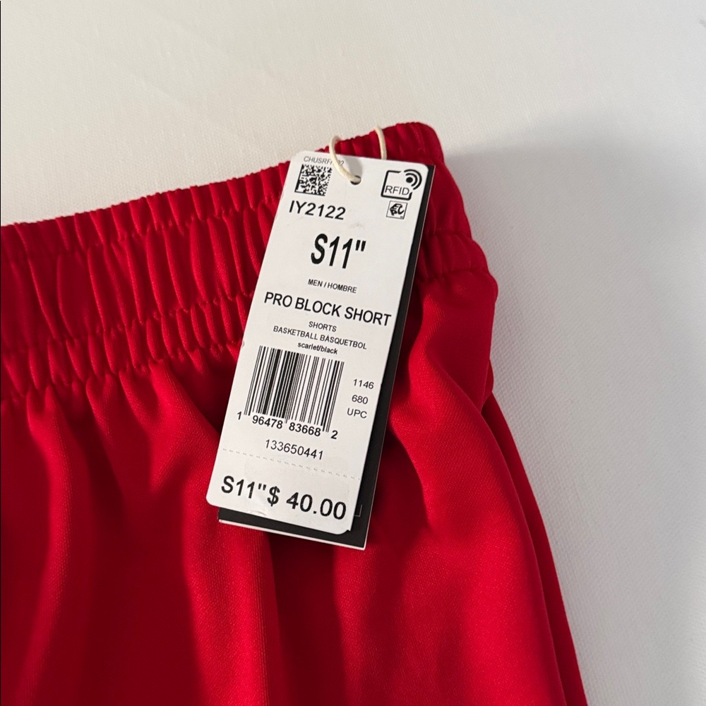 Adidas Basketball Shorts Mens Small Red - Picture 2 of 3
